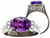Tommaso Design Large Oval Genuine Amethyst Ring - 22742A65