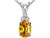 Tommaso Design Oval 8x6mm Genuine Citrine Pendant Necklace