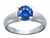 Tommaso Design Round Created Blue Sapphire Ring - 24240B6