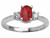 Tommaso Design Oval Genuine Ruby and Diamond Engagement Ring - 24305B8