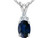 Tommaso Design Genuine Dark Blue Sapphire Oval 7x5mm Pendant Necklace in 14 kt White Gold 21774B