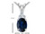 Tommaso Design Genuine Dark Blue Sapphire Oval 7x5mm Pendant Necklace in 14 kt White Gold 21774B