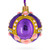 Milan Designer Luxury Earrings on Purple Glass Ball Christmas Ornament 3.25 Inches