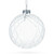Set of 3 Ribbed Clear Glass Ball Ornaments 4.2 Inches