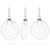 Set of 3 Flat Disc Clear Glass Ornament 3.7 Inches (94 mm)