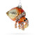 Orange Crab Glass Christmas Ornament