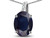 Star K 14k Gold Oval 9x7 Genuine Dark Sapphire Journey Pendant Necklace - 313555B