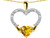 Star K Hands Holding Heart Genuine Citrine Claddagh Pendant Necklace
