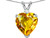 Star K Heart Shape 8mm Genuine Citrine Heart Pendant Necklace in 10 kt White Gold 305892AF
