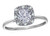 Star K 10 kt White Gold Classic Cushion-Cut White Topaz Designer Halo Ring - 304725AF7
