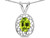 Star K Vintage Style Filigree Oval 6x4mm Genuine Peridot Pendant Necklace - 313920AF