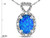 Star K Oval 8x6mm Created Blue Opal Vintage Antique Look Heart Pendant Necklace in 14 kt White Gold 319344B