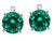 Star K Round 7mm Simulated Emerald Stud Earrings with Accent Stone on Top - 317304A