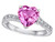 Star K Antique Vintage Style Heart Shape 8mm Created Pink Sapphire Solitaire Engagement Promise Ring - 318528AF65