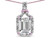 Star K Antique Vintage Look Emerald Cut 8x6 Genuine White Topaz Octagon Pendant - 317492B