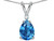 Star K Pear Shape 8x6 mm Genuine Blue Topaz Rabbit Ear Pendant Necklace - 311436AF