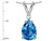 Star K Pear Shape 8x6 mm Genuine Blue Topaz Rabbit Ear Pendant Necklace - 311436AF