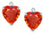 Star K Heart Shape 7mm Simulated Orange Mexican Fire Opal Earrings Studs - 311319P