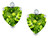 Star K Classic Heart Shape 2 stone Genuine Peridot Earrings Studs - 311350AP
