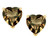 Star K Heart Shape 6mm Genuine Smoky Quartz Earrings Studs in 14 kt Yellow Gold 311370A