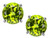 Star K Classic Round 7mm Genuine Peridot Four Prong Stud Earrings - 313686P