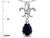 Star K Pear Shape 8x6mm Genuine Black Sapphire Fleur De Lis Pendant Necklace 10k White Gold 313006AF