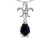 Star K Pear Shape 8x6mm Genuine Black Sapphire Fleur De Lis Pendant Necklace 10k White Gold 313006AF