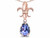 Star K Pear Shape 8x6mm Genuine Tanzanite Fleur De Lis Pendant Necklace 18k Rose Gold 313062AX