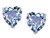 Star K Heart Shape 6mm Simulated Aquamarine Earrings Studs - 23309P