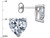 Star K Heart Shape 6mm Simulated Aquamarine Earrings Studs - 23309P