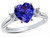 Star K 8mm Heart Shape Simulated Tanzanite Ring - 309748T45