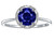 Star K 7mm Round Created Sapphire Classic Halo Engagement Promise Ring - 318711B7