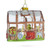 Greenhouse and Tools Glass Christmas Ornament