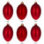 Set of 6 Red Matte Glass Egg Ornaments 4 Inches