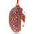 Red Stripe Ukrainian Pysanka Glass Egg Ornament