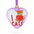 I Love Cats Glass Heart Christmas Ornament
