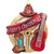 Guitar, Cowboy Boots, Hat and a Wheel Western Glass Christmas Ornament