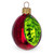 Plum with Shiny Leaf Glass Christmas Ornament