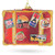 Travelers Suitcase Glass Christmas Ornament