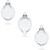 Set of 3 Clear Plastic Water Drop Christmas Ornaments 3.94 Inches