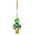 Snowmen on White Glass Christmas Tree Topper 11 Inches