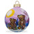Two Teddy Bears Glass Ball Christmas Ornament 3.25 Inches