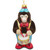 Fluffy Monkey Playing Drums Glass Christmas Ornament 4 Inches