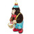 Fluffy Monkey Playing Drums Glass Christmas Ornament 4 Inches