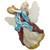 Angel Playing Music on Harp Glass Christmas Ornament 5.5 Inches
