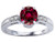 Tommaso Design Zoe R Genuine Blazing Ruby Red Topaz and Diamond Engagement Ring - 301219B7