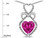 Star K Heart Shape 8mm Simulated Pink Tourmaline Heart Halo Embrace Pendant Necklace - 312851P