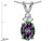 Star K Oval 8x6 mm Rainbow Mystic Topaz Rabbit Ear Pendant Necklace - 312755P
