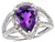 Star K Pear Shape Genuine Amethyst Halo Split Shank Big Stone Ring - 28817B8