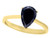Tommaso Design Genuine Black Sapphire Pear Shape Solitaire Engagement Ring - 308444B9